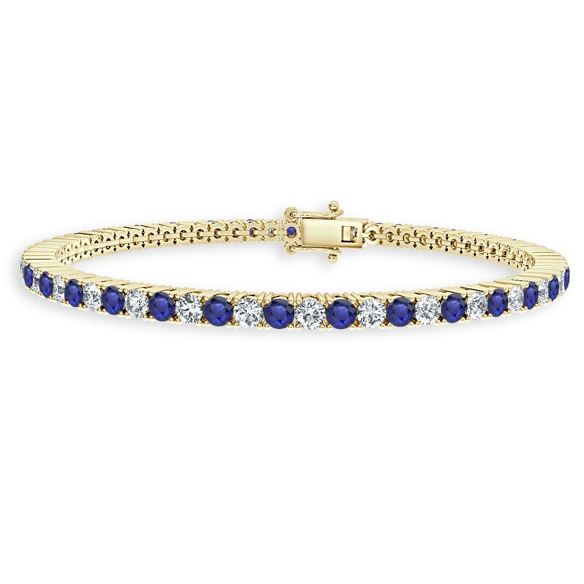 5.00 Ct Blue Sapphire And Diamond Tennis Bracelet