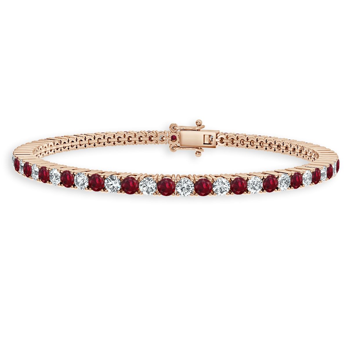 5.00Ct Ruby And Diamond Tennis Bracelet