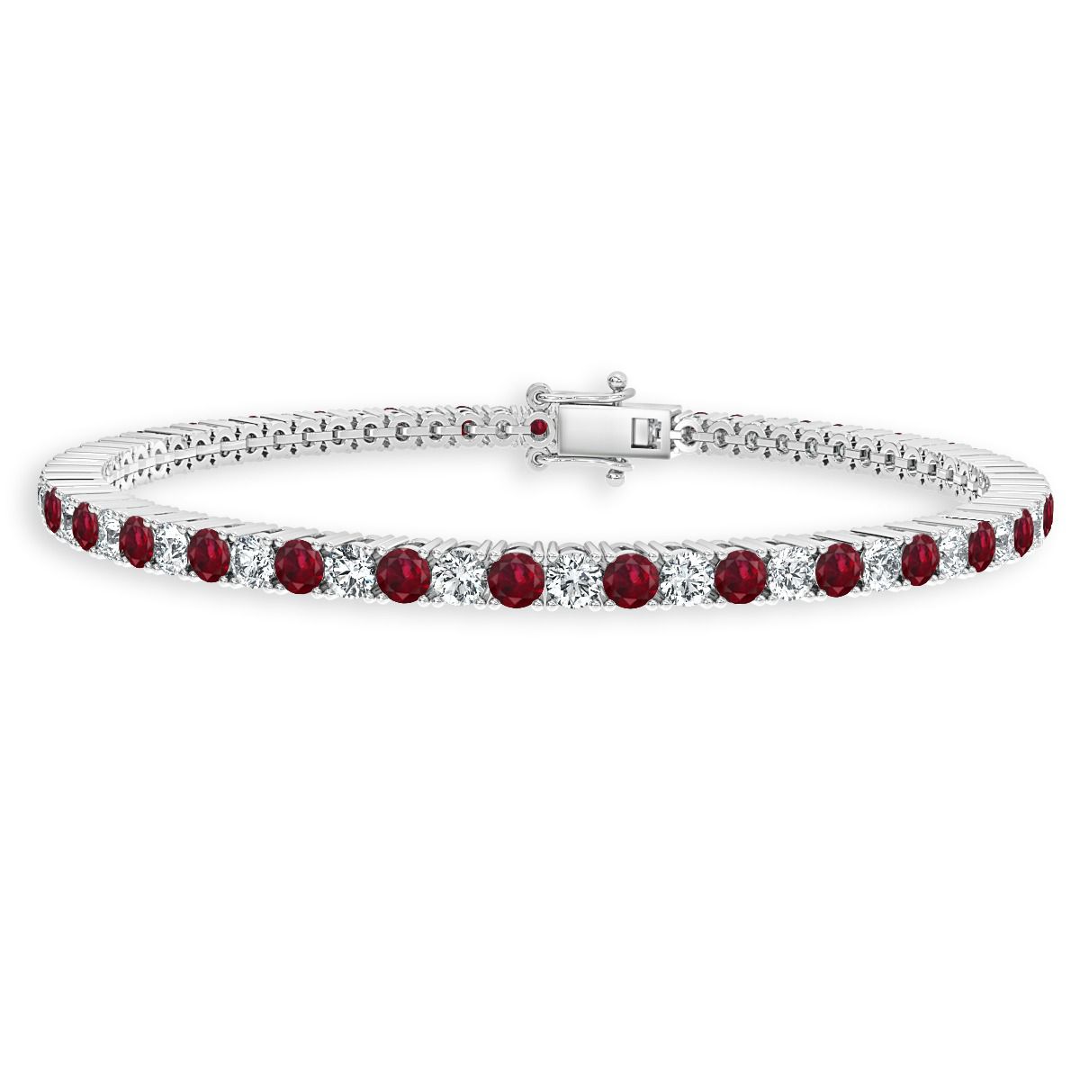 5.00Ct Ruby And Diamond Tennis Bracelet