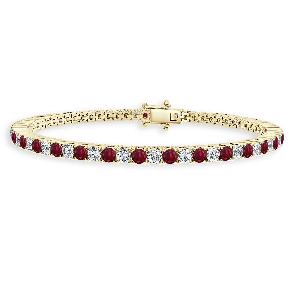 2.50 Ct Ruby And Diamond Tennis Bracelet