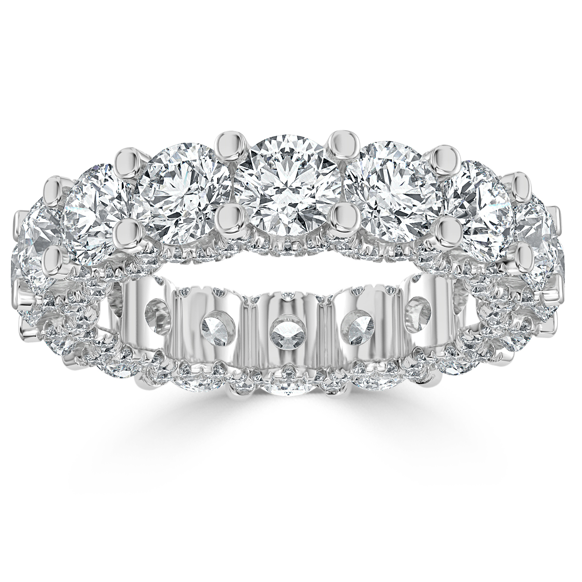 6.50 ct U prong Claw Set Diamond Full Eternity Ring