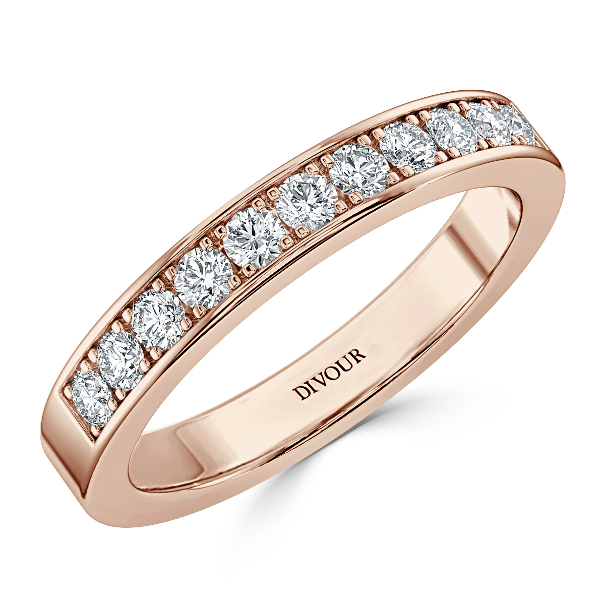 3mm - 0.35ct Pave Set Half Eternity Ring