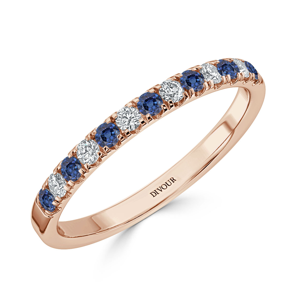 Sapphire and Diamond Micro Set Half Eternity