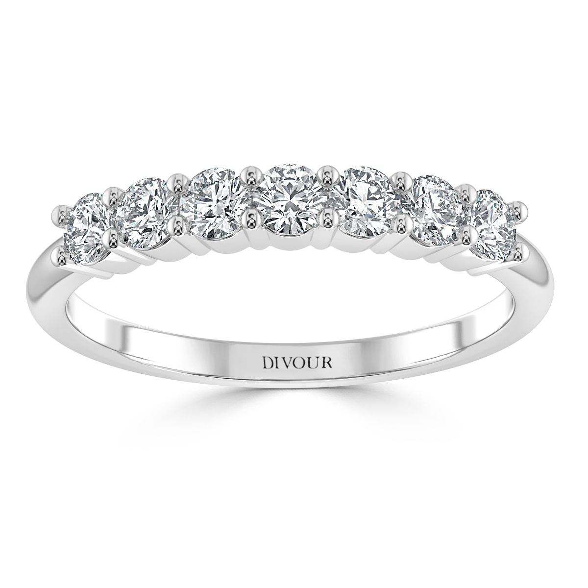 Seven Stone Round Diamond  Half Eternity Band