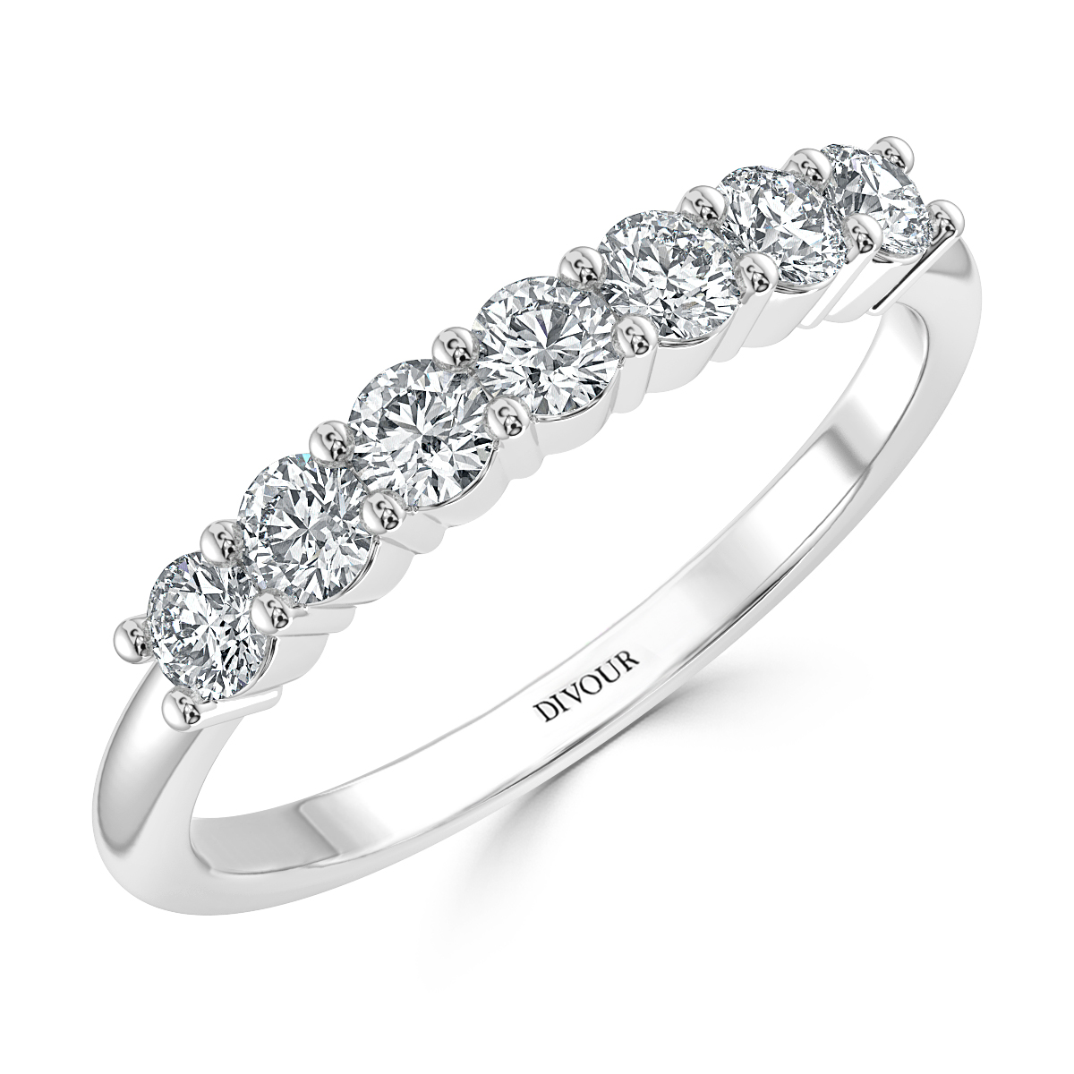 Seven Stone Round Diamond  Half Eternity Band