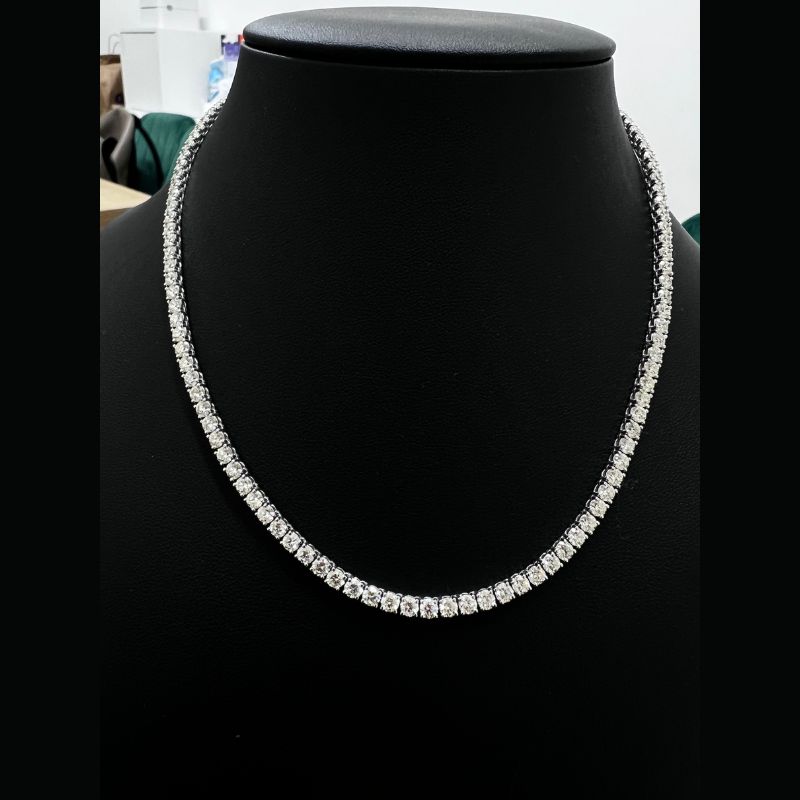 18.83 ct Natural Round Diamond Tennis Necklace