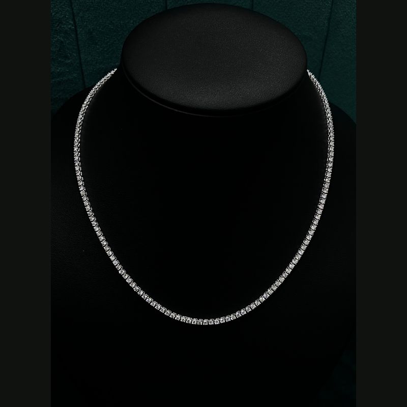 26.92 ct Natural Round Diamond Tennis Necklace