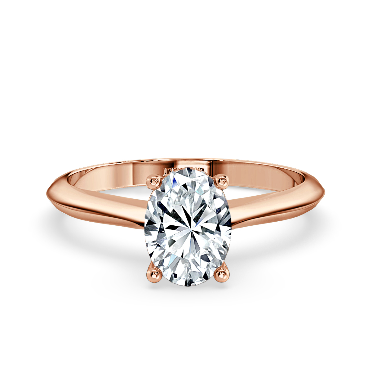 Oval Diamond Castle  Solitaire Ring