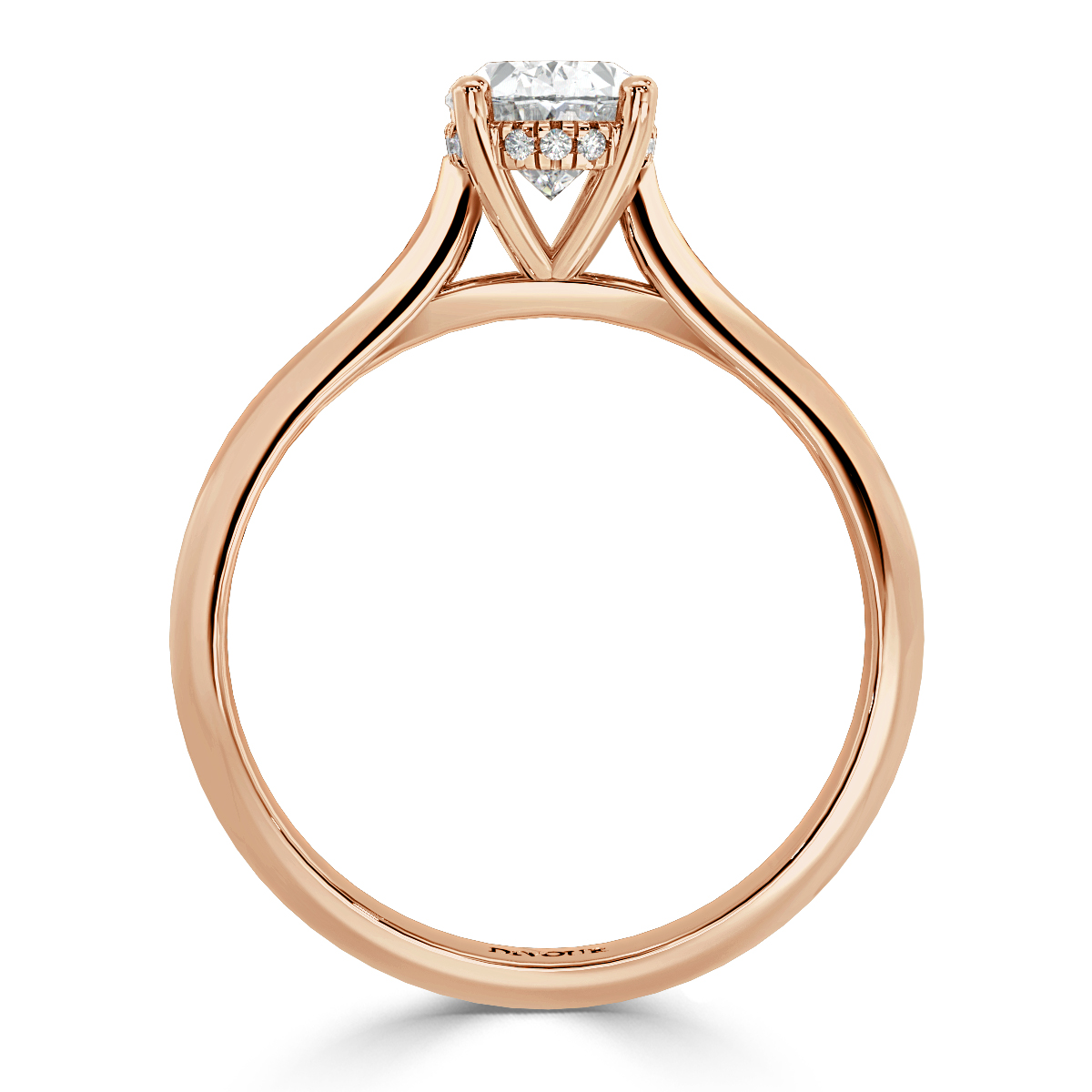 Oval Diamond Castle  Solitaire Ring