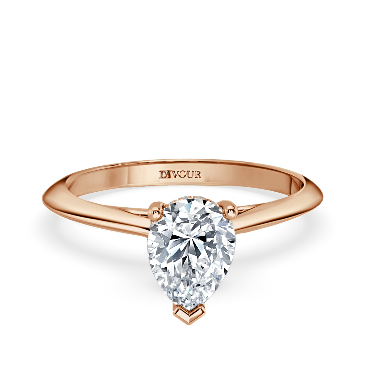 Pear Diamond Castle  Solitaire Ring