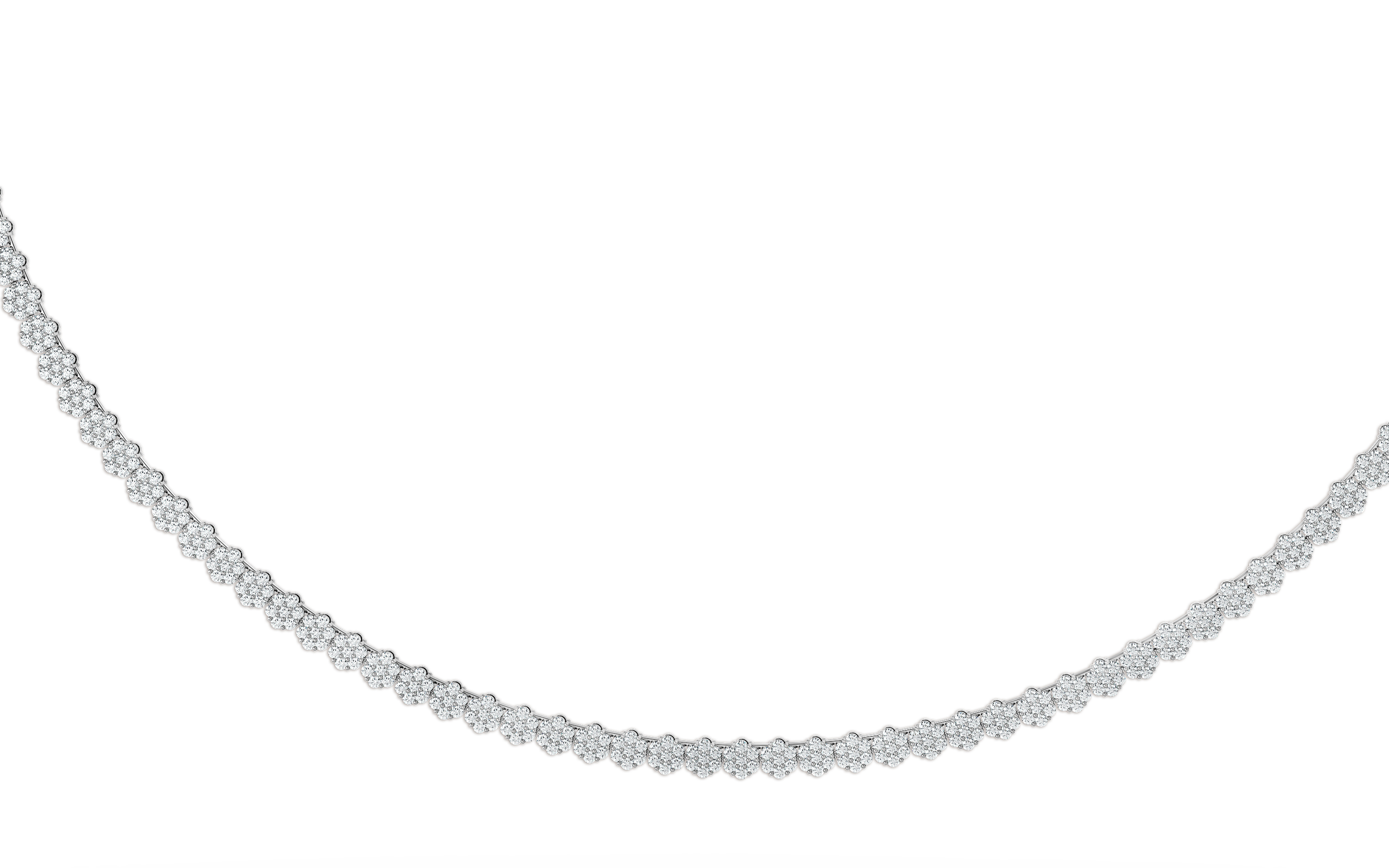 7.29 ct Natural Round Diamond Tennis Necklace